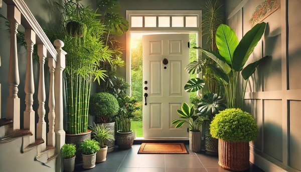 Lucky plants for front door entrance