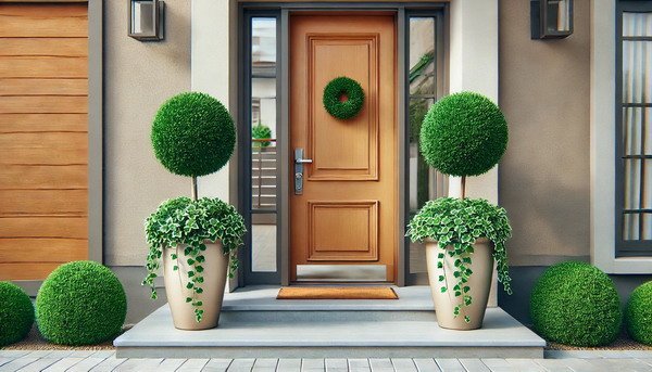 evergreen plants for pots outside front door