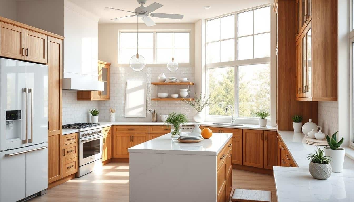 Kitchen decor with White Appliances